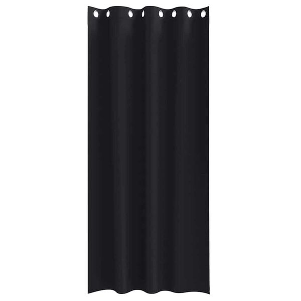 vidaXL Blackout Curtains with Rings 2 pcs Black 260 x 140 cm Polyester