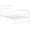 vidaXL Metal Bed Frame without Mattress with Footboard White 90x200cm