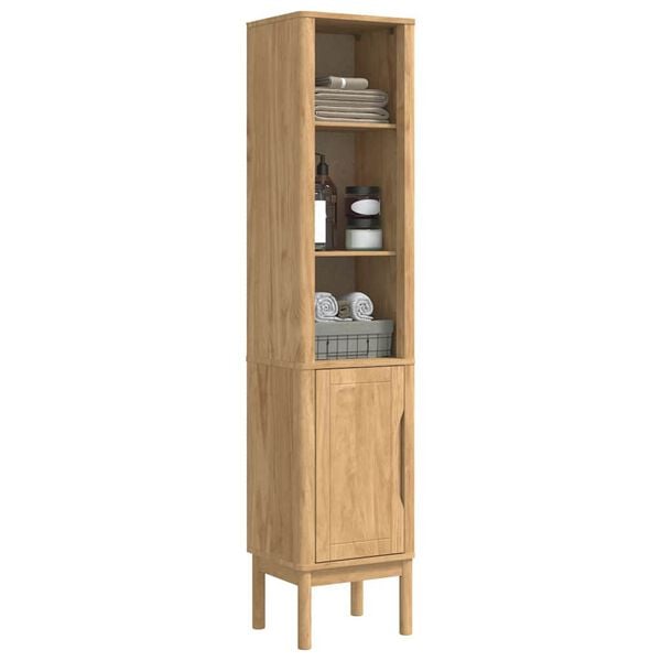 vidaXL Bathroom Tall Cabinet with Shelf Wax Brown 35 x 30 x 160 cm