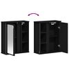 vidaXL Bathroom Wall Cabinet with Mirror Black Oak 50x21x60 cm