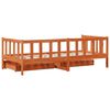 vidaXL Daybed with Headboard 3 pcs Wax Brown Solid Pine Wood