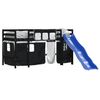 vidaXL Kids' Loft Bed with Curtains without Mattress White&Black 90x200cm
