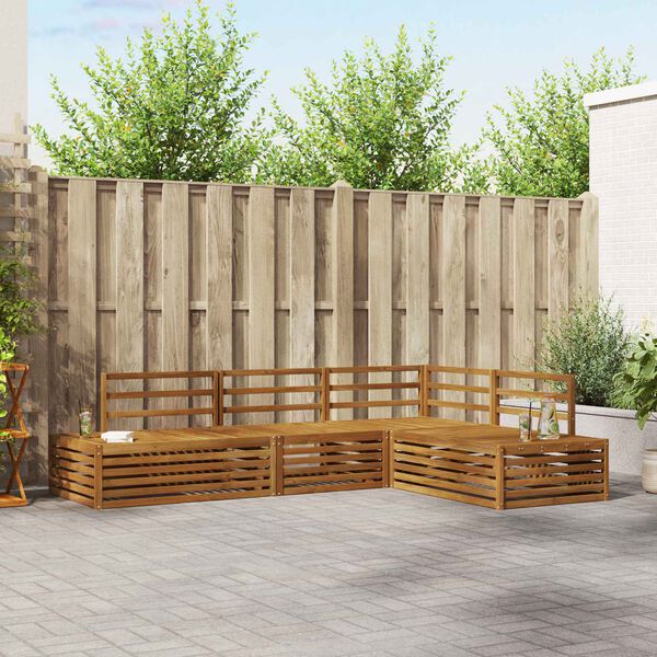 vidaXL Outdoor Sofa Set 4 Piece Natural Solid Acacia Wood