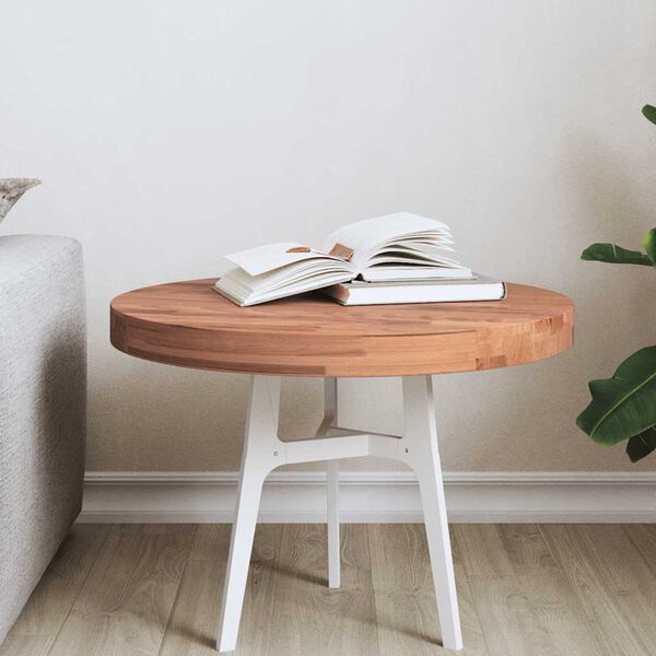 vidaXL Table Top &Oslash;50x4 cm Round Solid Wood Beech
