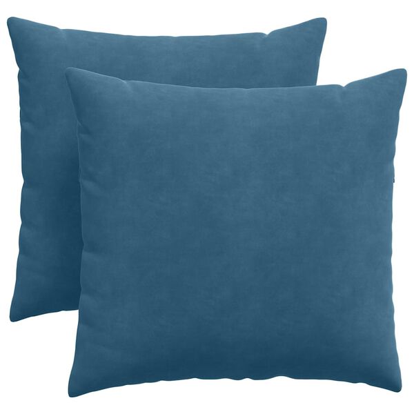 vidaXL Sofa Pillows 2 pcs Blue 45 x 45 cm Corduroy Fabric