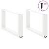 vidaXL Coffee Table Legs U-Shaped 2 pcs White 70x(30-31) cm Steel