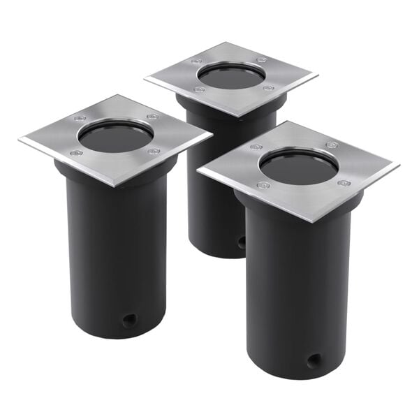 vidaXL Outdoor Ground Lights 3 pcs Square