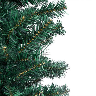 vidaXL Slim Artificial Pre-lit Christmas Tree with Ball Set Green 210 cm