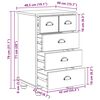 vidaXL Chest of Drawer ASKIM Brown 45.8 x 40 x 79 cm Solid Pine wood