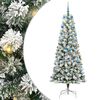 vidaXL Artificial Hinged Christmas Tree Green and White 210 cm