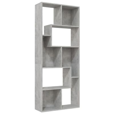 vidaXL Book Cabinet Concrete Grey 67x24x161 cm Engineered Wood
