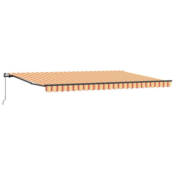vidaXL Retractable Awning Manual Yellow and Orange 500 x 350 cm