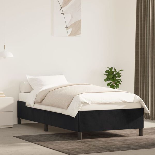 vidaXL Bed Frame without Mattress Black 90x190 cm Single Single Velvet