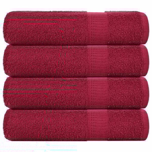vidaXL Shower Towels "FROGN" 4 pcs Bordeaux 70x140 cm 360 gsm