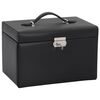 vidaXL Jewellery Box 3-Layer with Mirror Lockable Black 26x18x17,5 cm