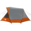 vidaXL Camping Tent Cabin 4-Person Grey and Orange Waterproof