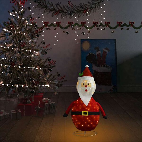 vidaXL Decorative Christmas Santa Claus Figure LED Luxury Fabric 60cm