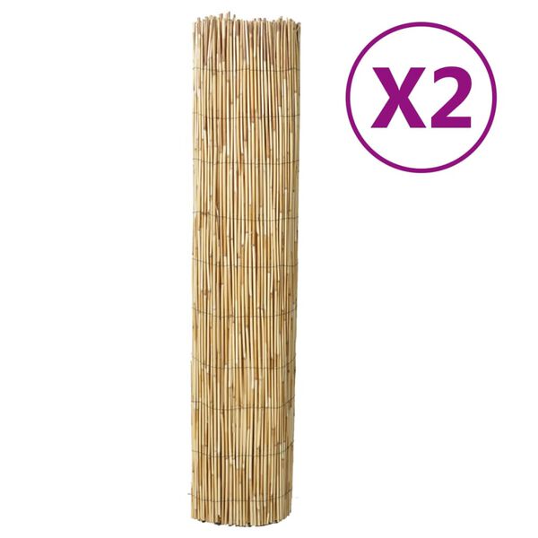 vidaXL Reed Fences 2 pcs 150x500 cm