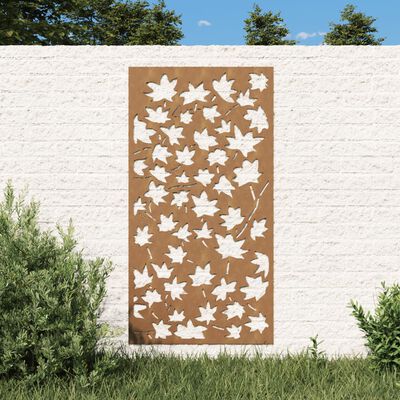 vidaXL Garden Wall Decoration 105x55 cm Corten Steel Maple Leaf Design