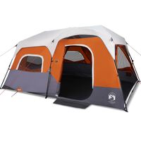 vidaXL Camping Tent with LED Light 9-Person Light Grey and Orange