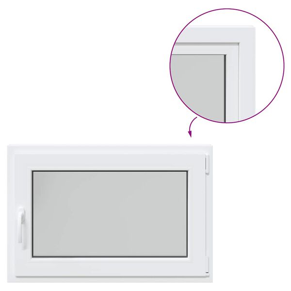 vidaXL Basement Window "RISOR" 90x70 cm Tilt&Turn DIN Right White