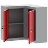 vidaXL Tool Cabinet Red and grey 55 x 55 x 55 cm Powder-coated steel