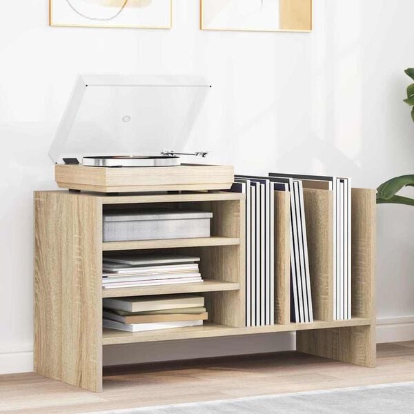 vidaXL Record Cabinet Sonoma Oak 78.5 x 35 x 45 cm Engineered Wood