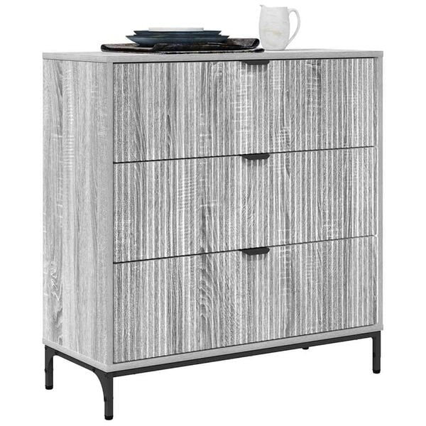 vidaXL Sideboard Grey Sonoma 79.5 x 33 x 82 cm Engineered Wood