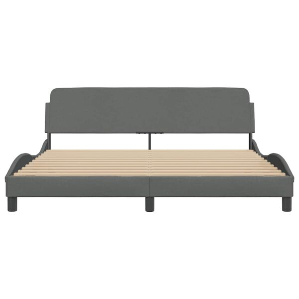 vidaXL Bed Frame "Dover" Dark Grey 180x200 cm Super King Fabric