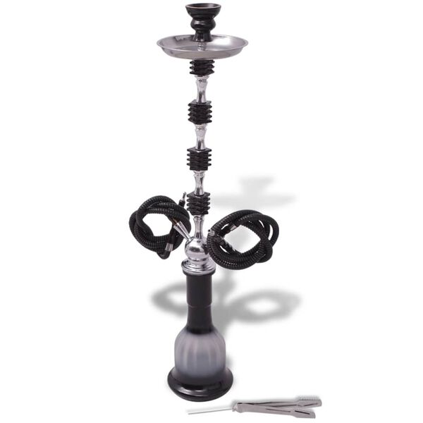 vidaXL Water Pipe/Hookah/Shisha with 2 Hoses Black XXL 83 cm