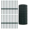 vidaXL Fence with Post Green 0.4 x 50 m Steel and PVC