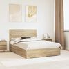 vidaXL Bed Frame with Drawer with Headboard Manual Engineered Wood