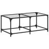vidaXL Coffee Table with Transparent Glass Top 98,5x50x40 cm Steel