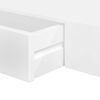 White MDF Floating Wall Display Shelf 1 Drawer Book/DVD Storage