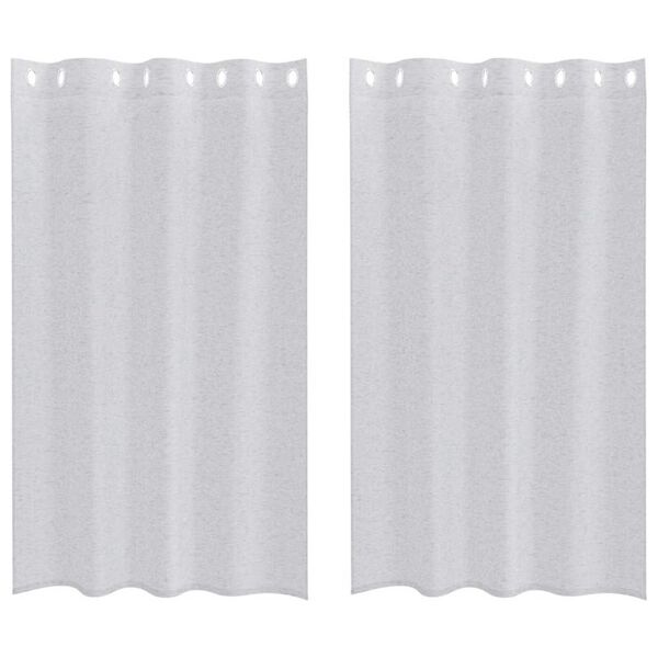 vidaXL Voile Curtain 2 pcs Light Grey 175 x 140 cm Polyester