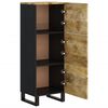 vidaXL Highboard with 3 Doors 40x33x110 cm Solid Wood Mango&Iron