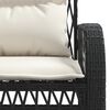 vidaXL 4 Piece Garden Sofa Set with Cushions Black Poly Rattan