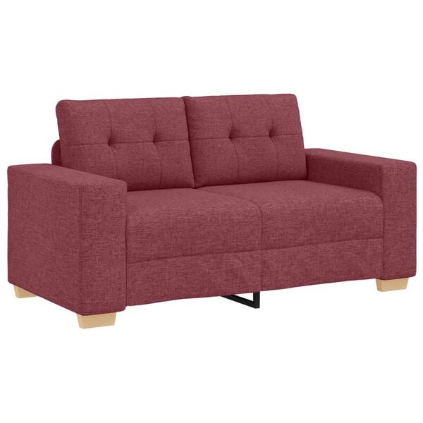 vidaXL Sofa 3 pcs Wind Red Fabric