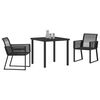 vidaXL Garden Dining Set 3 pcs Black Powder-Coated Steel