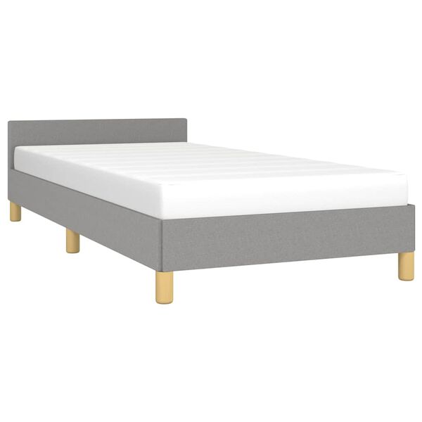 vidaXL Bed Frame without Mattress Light Grey 90x190cm Single Fabric