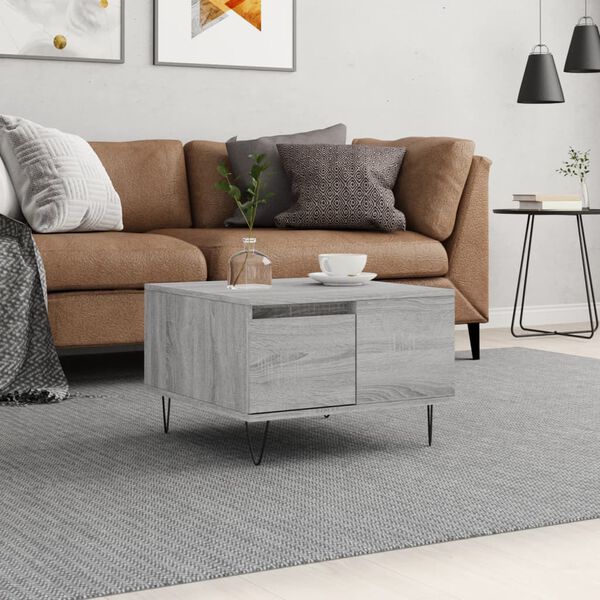 vidaXL Coffee Table Grey Sonoma 55x55x36.5 cm Engineered Wood