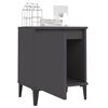 vidaXL Bed Cabinets with Metal Legs Grey 40x30x50 cm