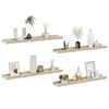vidaXL Wall Shelves 4 pcs White and Sonoma Oak 60x9x3 cm
