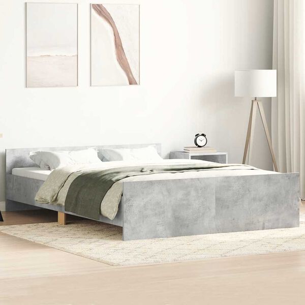 vidaXL Bed Frame without Mattress Concrete Grey 120x200 cm