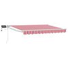 vidaXL Manual Retractable Awning with LEDs Red and White 3.5 x 2.5 m