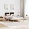 vidaXL Bed Frame with Headboard Black 120 x 190 cm Solid Pine Wood