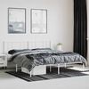 vidaXL Metal Bed Frame without Mattress with Headboard White 200x200cm