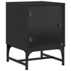 vidaXL Bedside Cabinet with Glass Door Black 35x37x50 cm