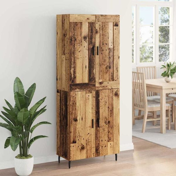 vidaXL Highboard 2 pcs Old Wood Engineered Wood