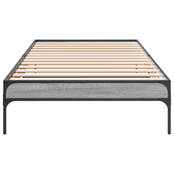 vidaXL Bed Frame without Mattress Grey Sonoma 90x190 cm Single